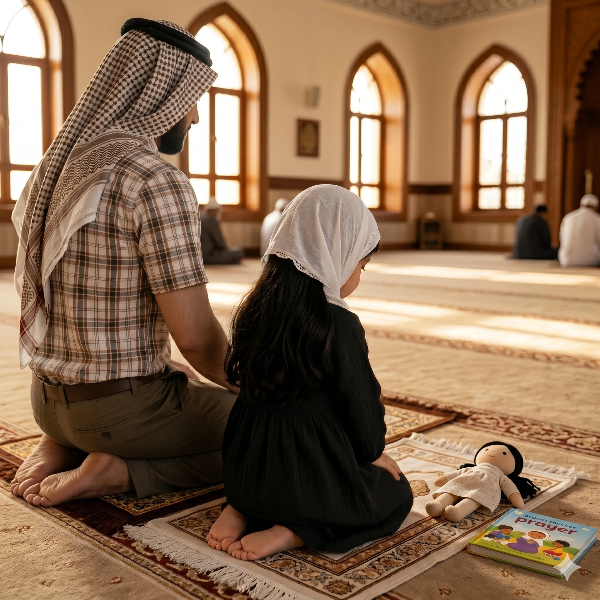 Namaz öğrenen bir çocuk